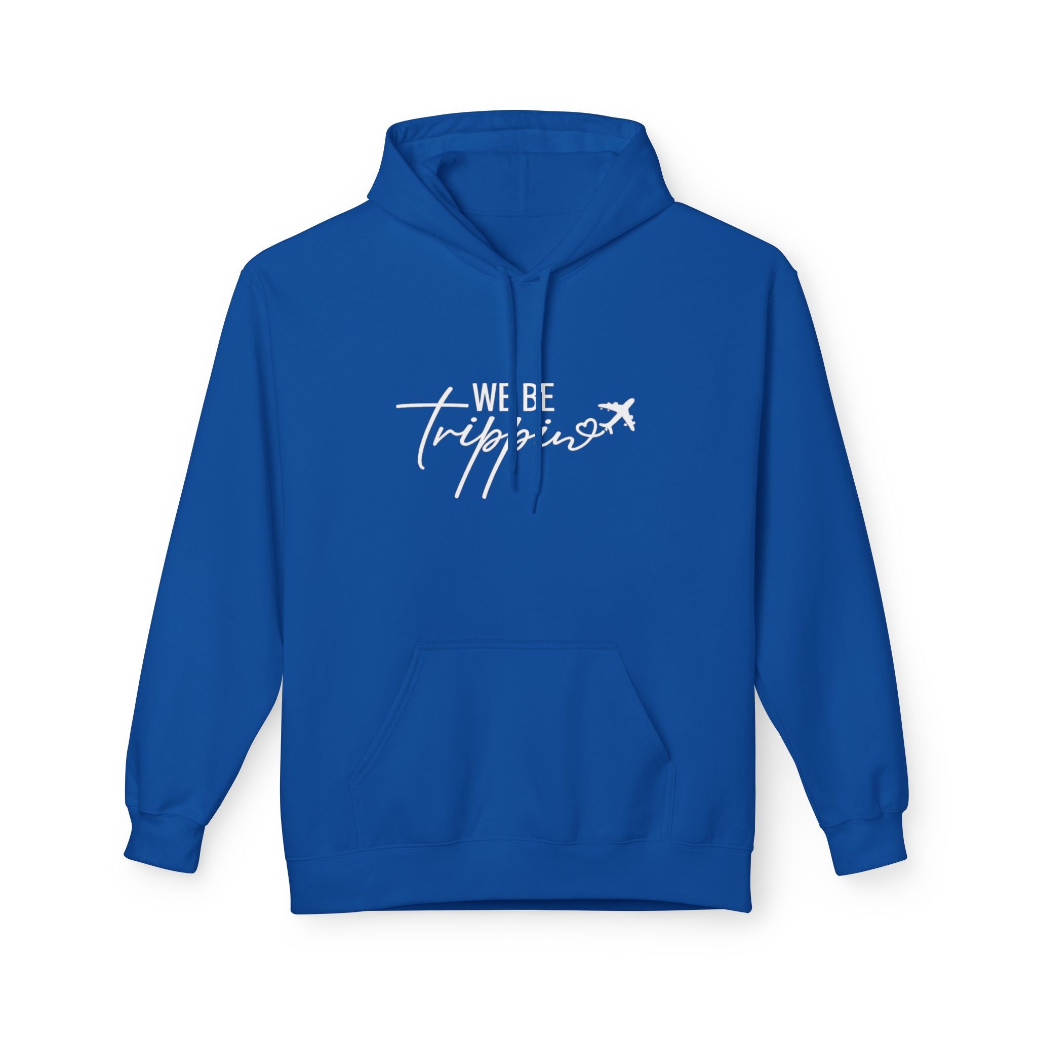 We Be Trippin' Hoodie - Travel Quote Pullover with Airplane Graphic