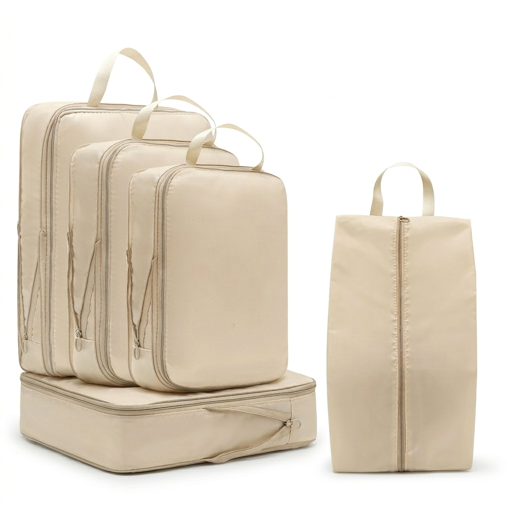 Travel Compression Packing Cubes – Space-Saving Waterproof Organizers