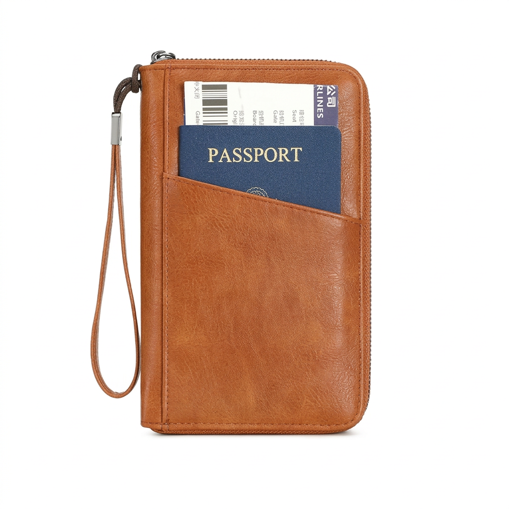 RFID Travel Wallet – Secure Passport Holder in PU Leather