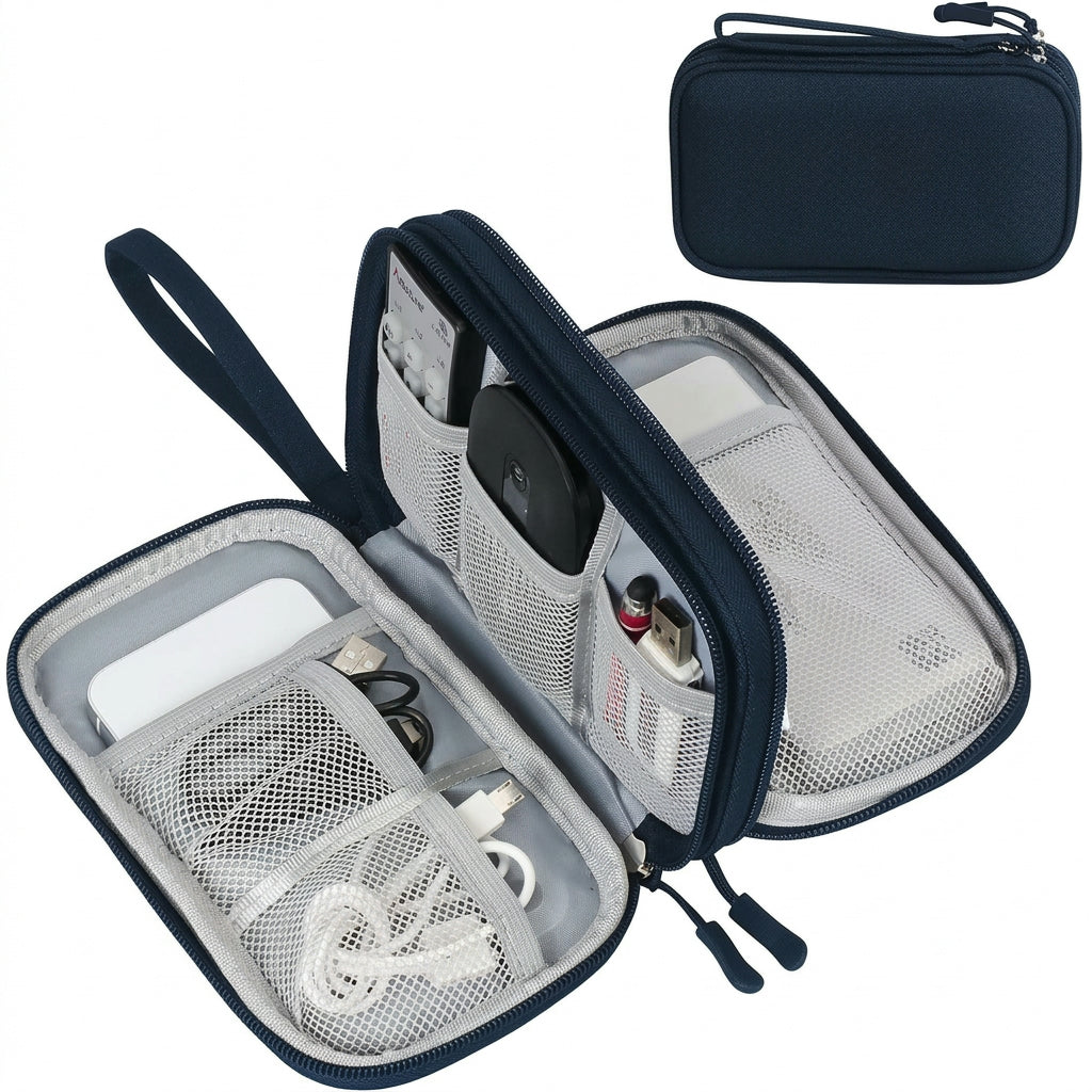 Electronics Organizer – Travel Storage Waterproof Double-Layer Case
